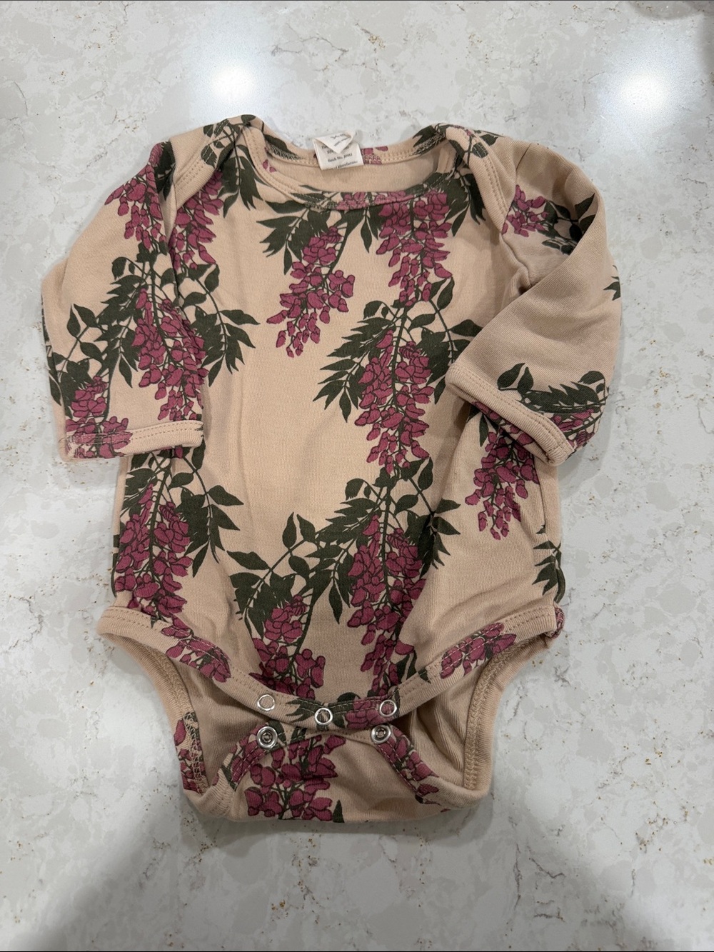 Kate Quinn Long Sleeve Lap Neck Bodysuit Mauve Wisteria Organic Cotton Interlock